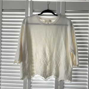 J.O.A. Cream 3/4 sleeve sweater